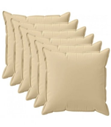 vidaXL Cushion Cover 6 pcs HOUTEN Beige 45 x 45 cm Polyester