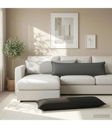 vidaXL Cushion Cover 2 pcs HOUTEN Grey 40 x 145 cm Polyester