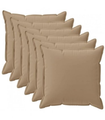vidaXL Cushion Cover 6 pcs HOUTEN Taupe 40 x 40 cm Polyester