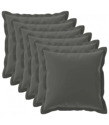 vidaXL Cushion Cover 6 pcs HOUTEN Anthracite 60 x 60 cm Polyester