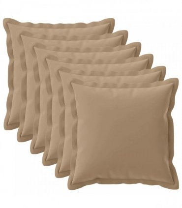 vidaXL Cushion Cover 6 pcs HOUTEN Taupe 80 x 80 cm Polyester