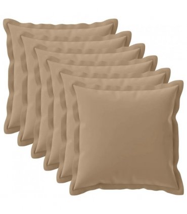 vidaXL Cushion Cover 6 pcs HOUTEN Taupe 80 x 80 cm Polyester