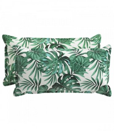 vidaXL Cushion Cover 2 pcs HOUTEN Leaf Pattern 40 x 80 cm Polyester