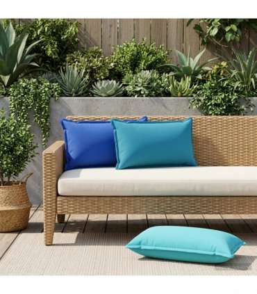 vidaXL Cushion Cover 2 pcs HOUTEN Light Blue 40 x 80 cm Polyester