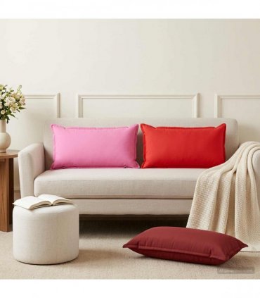 vidaXL Cushion Cover 2 pcs HOUTEN Wine Red 40 x 80 cm Polyester