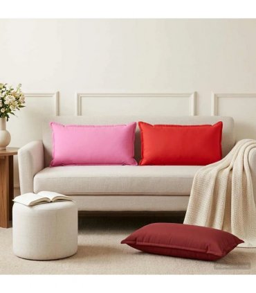 vidaXL Cushion Cover 2 pcs HOUTEN Wine Red 40 x 80 cm Polyester