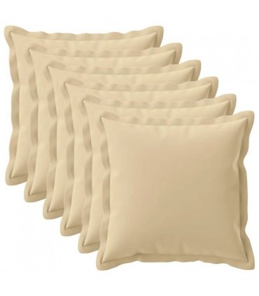 vidaXL Cushion Cover 6 pcs HOUTEN Beige 80 x 80 cm Polyester