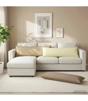 vidaXL Cushion Cover 2 pcs HOUTEN Cream 40 x 145 cm Polyester