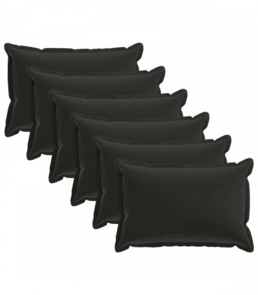 vidaXL Cushion Cover 6 pcs HOUTEN Black 30 x 50 cm Polyester