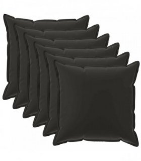 vidaXL Cushion Cover 6 pcs HOUTEN Black 40 x 40 cm Polyester