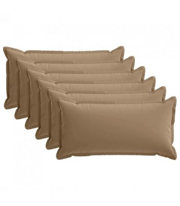 vidaXL Cushion Cover 6 pcs HOUTEN Taupe 40 x 80 cm Polyester