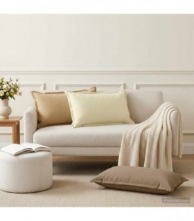 vidaXL Cushion Cover 6 pcs HOUTEN Cream 40 x 80 cm Polyester