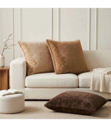 vidaXL Cushion Cover 2 pcs HOUTEN Light Brown 80 x 80 cm