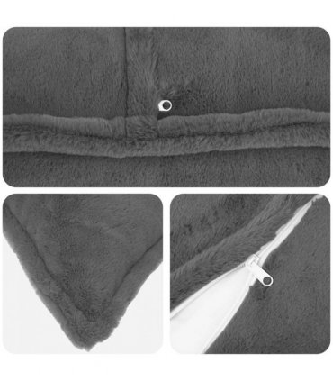 vidaXL Cushion Cover 6 pcs HOUTEN Dark Grey 80 x 80 cm Faux Rabbit Fur