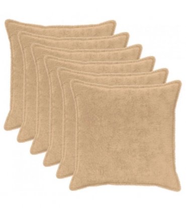 vidaXL Cushion Cover 6 pcs HOUTEN Cream 80 x 80 cm Faux Rabbit Fur