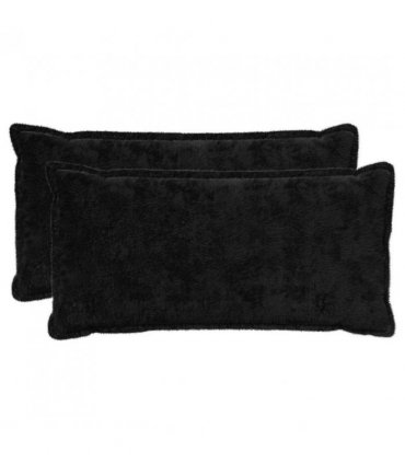 vidaXL Cushion Cover 2 pcs HOUTEN Black 40 x 80 cm Faux Rabbit Fur