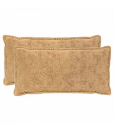 vidaXL Cushion Cover 2 pcs HOUTEN Taupe 40 x 80 cm Faux Rabbit Fur