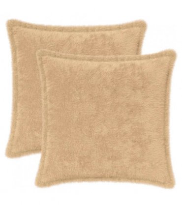vidaXL Cushion Cover 2 pcs HOUTEN Cream 50 x 50 cm Faux Rabbit Fur