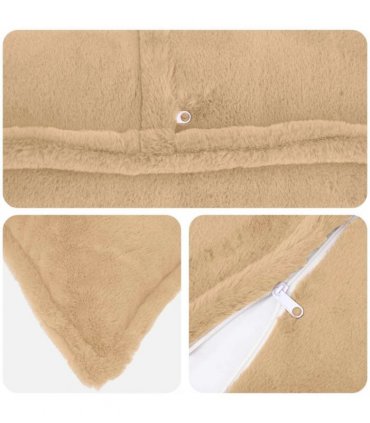 vidaXL Cushion Cover 2 pcs HOUTEN Cream 50 x 50 cm Faux Rabbit Fur
