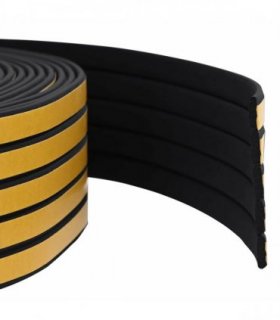 vidaXL Self-Adhesive Window Seal Black 8 x 2 mm 50 m EPDM Foam — Model: I-profile 8 x 2