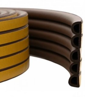 vidaXL Self-Adhesive Window Seal Brown 9 x 8 mm 50 m EPDM Foam — Model: D-profile 9 x 7.5
