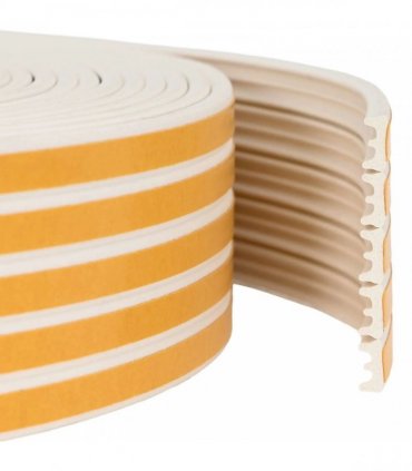 vidaXL Self-Adhesive Window Seal White 9 x 4 mm 100 m EPDM Foam — Model: E-profile 9 x 4