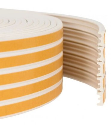 vidaXL Self-Adhesive Window Seal White 9 x 4 mm 100 m EPDM Foam — Model: E-profile 9 x 4