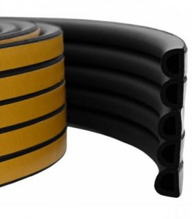 vidaXL Self-Adhesive Window Seal Black 12 x 10 mm 25 m EPDM Foam — Model: D-profile 12 x 10