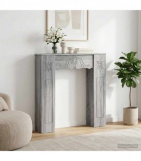 vidaXL Fireplace Surround Grey Sonoma 102 x 20 x 102 cm