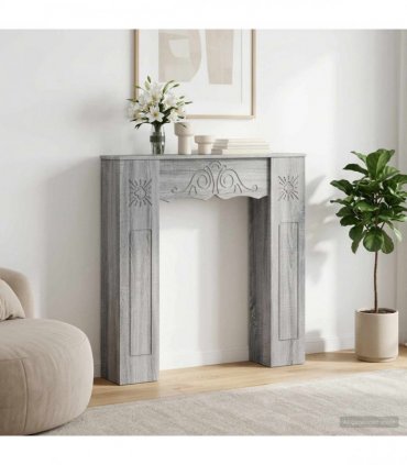 vidaXL Fireplace Surround Grey Sonoma 102 x 20 x 102 cm