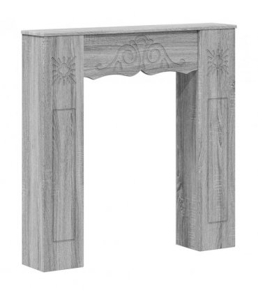 vidaXL Fireplace Surround Grey Sonoma 102 x 20 x 102 cm