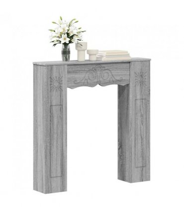 vidaXL Fireplace Surround Grey Sonoma 102 x 20 x 102 cm