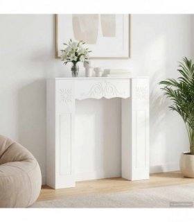 vidaXL Fireplace Surround High Gloss White 102 x 20 x 102 cm