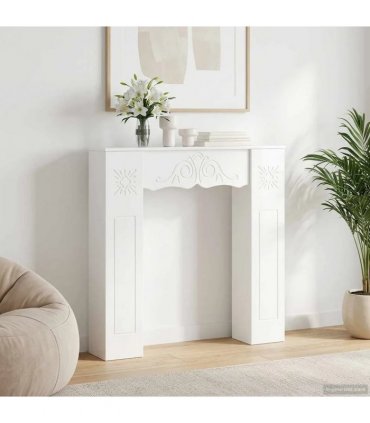 vidaXL Fireplace Surround High Gloss White 102 x 20 x 102 cm