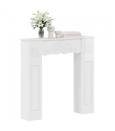 vidaXL Fireplace Surround High Gloss White 102 x 20 x 102 cm