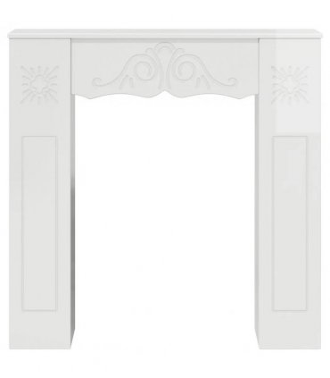 vidaXL Fireplace Surround High Gloss White 102 x 20 x 102 cm