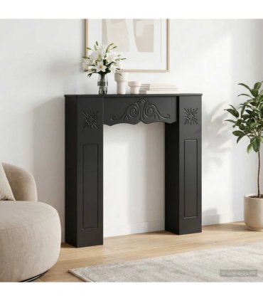 vidaXL Fireplace Surround Black 102 x 20 x 102 cm Engineered Wood
