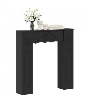 vidaXL Fireplace Surround Black 102 x 20 x 102 cm Engineered Wood