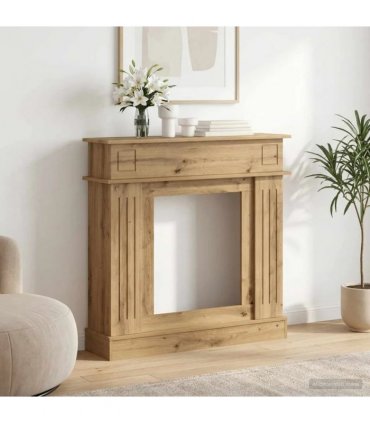 vidaXL Fireplace Surround Artisan Oak 102 x 26 x 100 cm