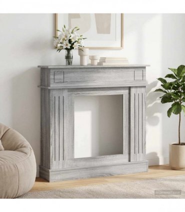 vidaXL Fireplace Surround Grey Sonoma 102 x 26 x 100 cm