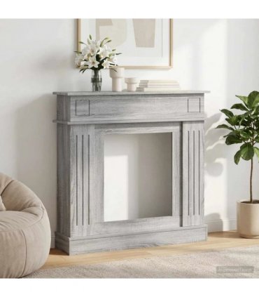 vidaXL Fireplace Surround Grey Sonoma 102 x 26 x 100 cm