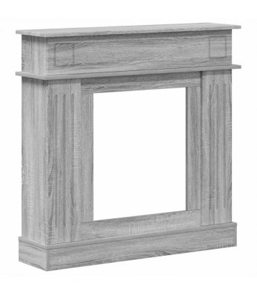 vidaXL Fireplace Surround Grey Sonoma 102 x 26 x 100 cm