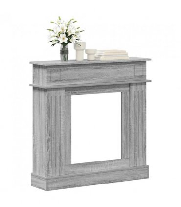vidaXL Fireplace Surround Grey Sonoma 102 x 26 x 100 cm