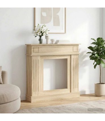 vidaXL Fireplace Surround Sonoma Oak 102 x 26 x 100 cm Engineered Wood