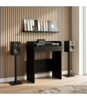 vidaXL DJ Table Black Oak 82 x 45 x 102 cm Engineered Wood