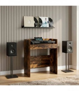 vidaXL DJ Table Smoked Oak 62 x 45 x 102 cm Engineered Wood