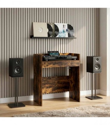 vidaXL DJ Table Smoked Oak 62 x 45 x 102 cm Engineered Wood