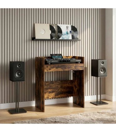 vidaXL DJ Table Smoked Oak 62 x 45 x 102 cm Engineered Wood