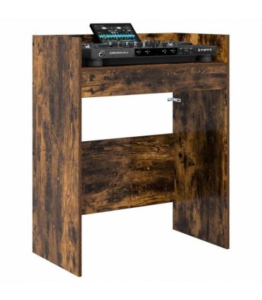 vidaXL DJ Table Smoked Oak 62 x 45 x 102 cm Engineered Wood