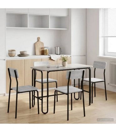 vidaXL Dining Table 100 x 50 x 75 cm Engineered Wood Concrete Grey